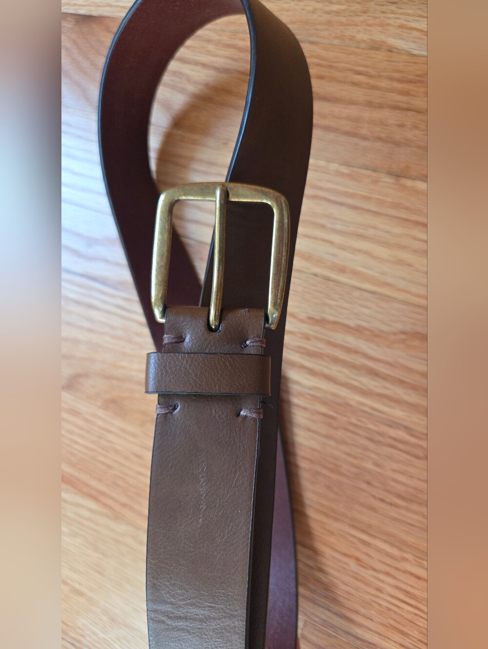 Lucky Brand Classic Leather Belt – Brown & Brass – Size 36 (NWOT) - Picture 3 of 7
